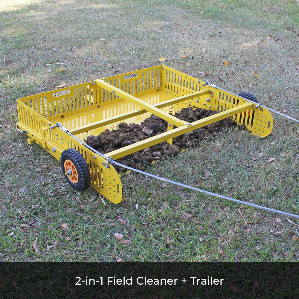 Scoop'N'Tow 2-in-1 Manure Scooper / Paddock Field Cleaner + Trailer