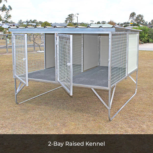 2 Bay Raised Safety Kennel with CozyCubes Bundle